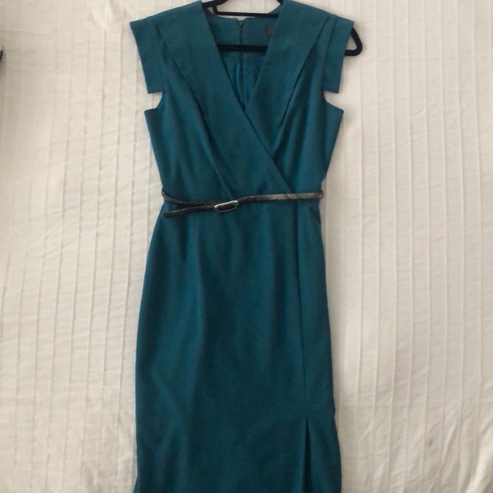 Teal sheath dress